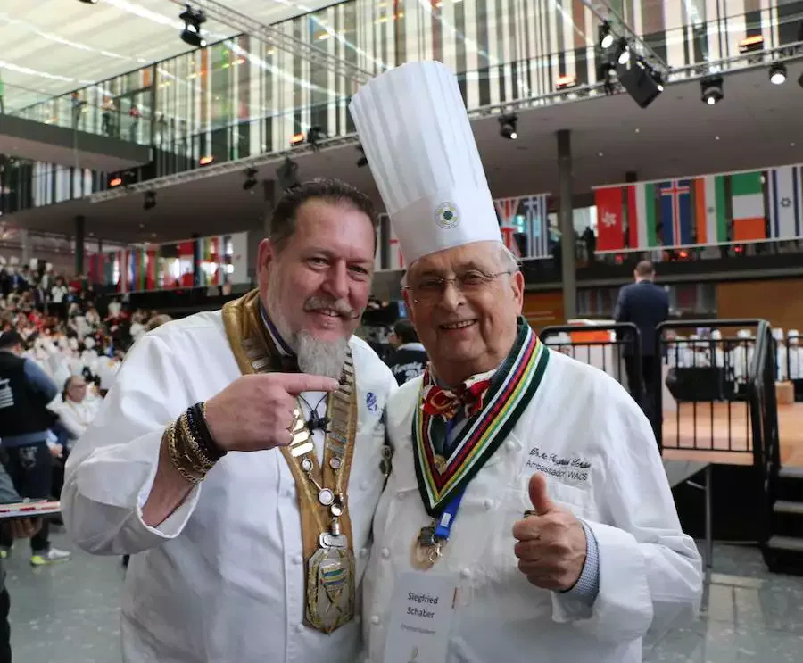 Siegfried Schaber during the award ceremony at the IKA/Culinary Olympics.
