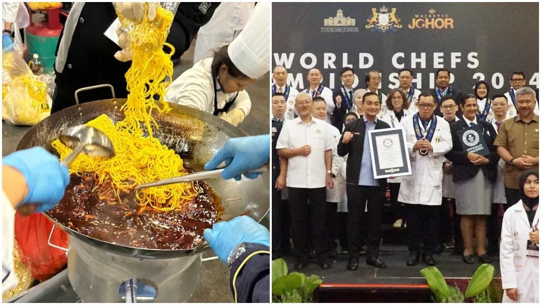 Chefs set record stir-frying half tonne of noodles at Malaysian competition