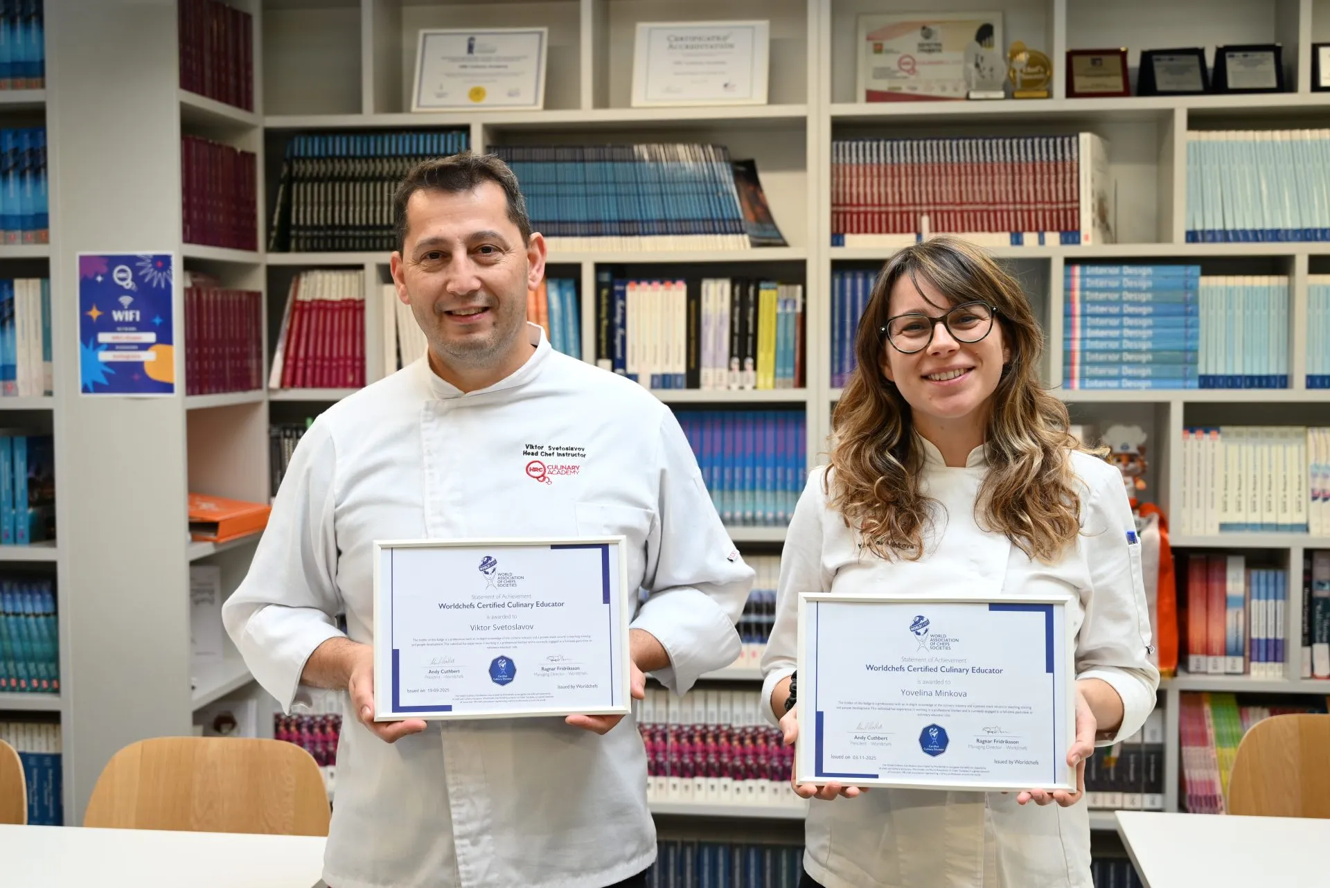 HRC Instructors Chef Viktor Svetoslavov and Chef Yovelina Minkova Recognized by Worldchefs as Certified Culinary Educators