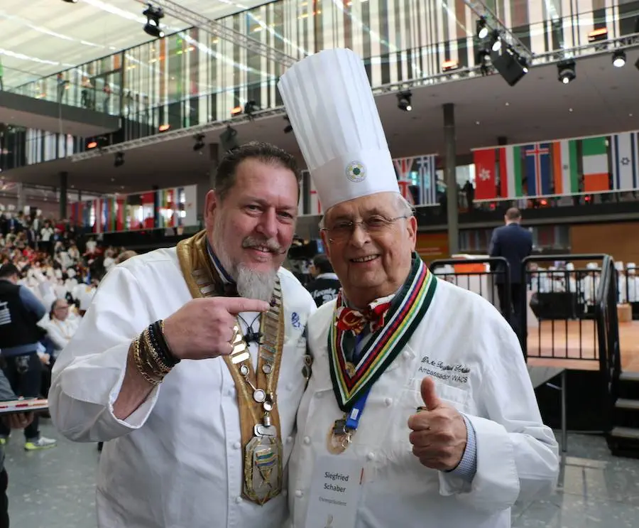 Siegfried Schaber during the award ceremony at the IKA/Culinary Olympics.
